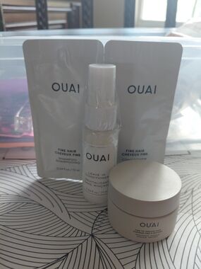 OUAI White and Cream Hair Treatment & Mask Set